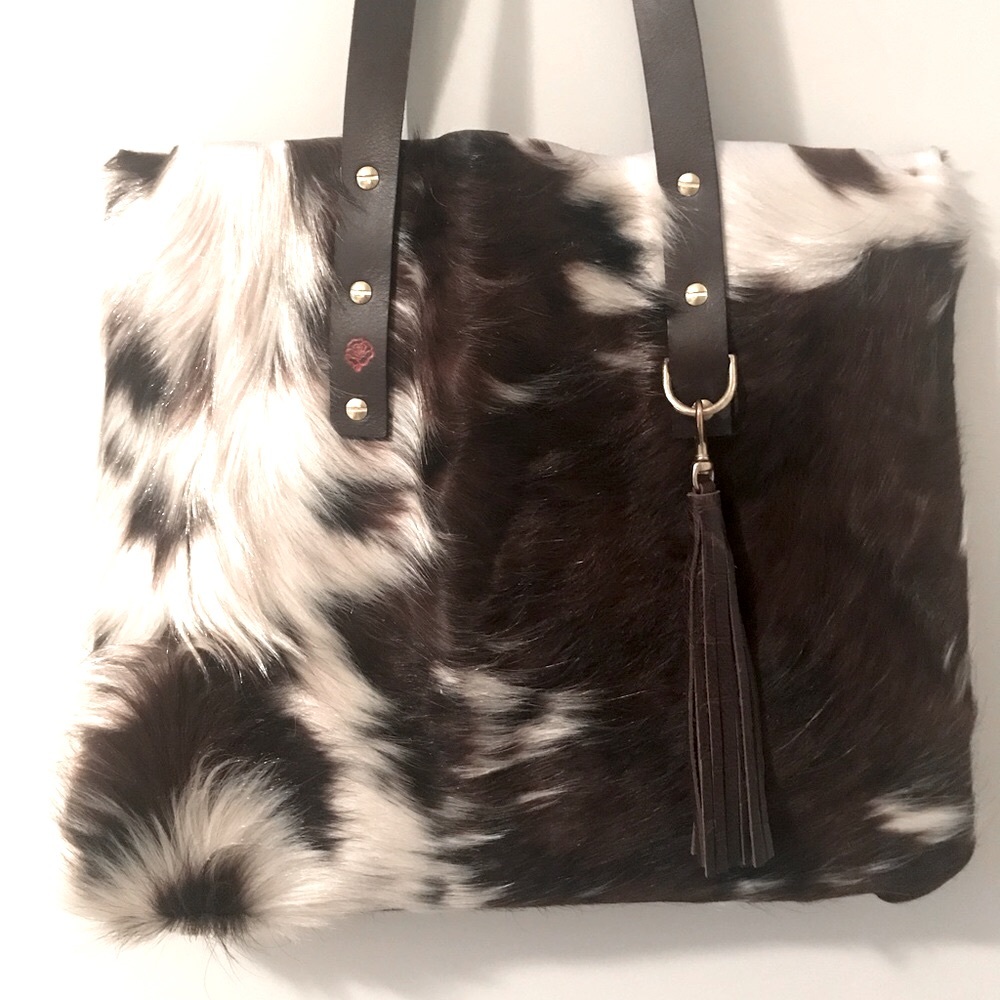 New Leather hair on hide Fabulous Leather Cowhide Tote Bag 👜 - Picture 4 of 15